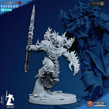Dark Space Knights Corrupted Militum (5 Units), proxy miniature, squad, 28mm heroic scale unpainted resin, view, view 10