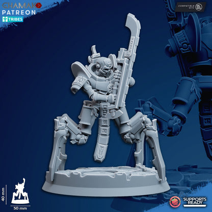 Necro Vanquishers, proxy miniature, 28mm heroic scale unpainted resin, view 3