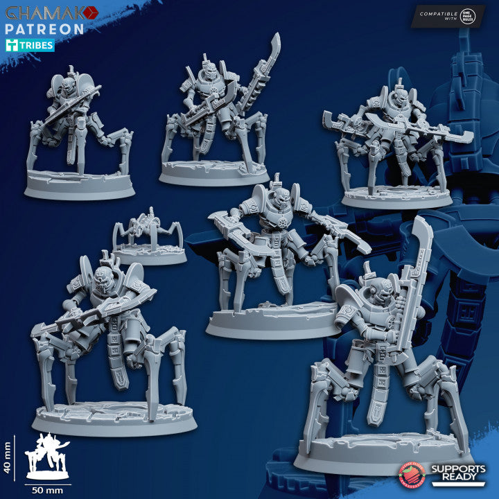 Necro Vanquishers, proxy miniature, 28mm heroic scale unpainted resin