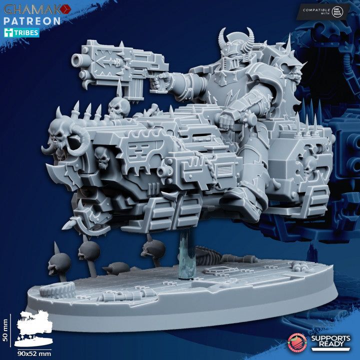 Dark Space Knights Traitor A-Grav Bikes (3 Units), proxy miniature, squad, 28mm heroic scale unpainted, view 4