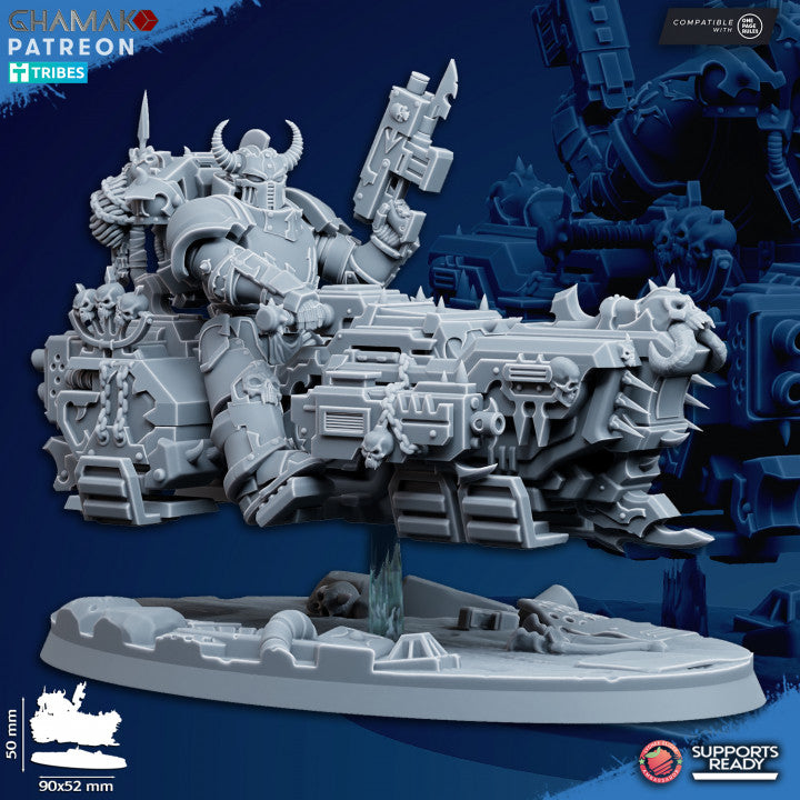 Dark Space Knights Traitor A-Grav Bikes (3 Units), proxy miniature, squad, 28mm heroic scale unpainted, view 3