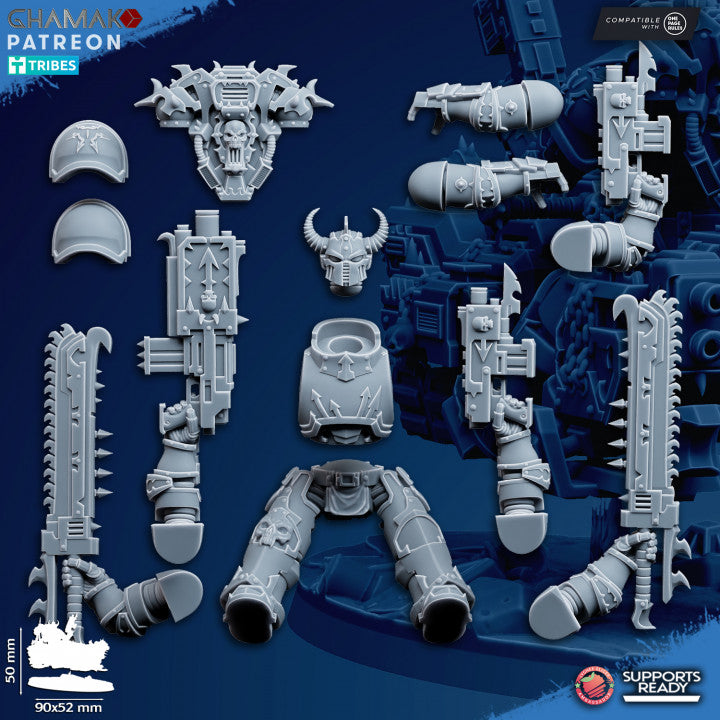 Dark Space Knights Traitor A-Grav Bikes (3 Units), proxy miniature, squad, 28mm heroic scale unpainted, view 8