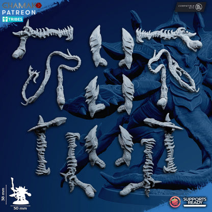 Bio Swarm Guards Melee (3 Units), proxy miniature, squad, 28mm heroic scale unpainted resin, view 8