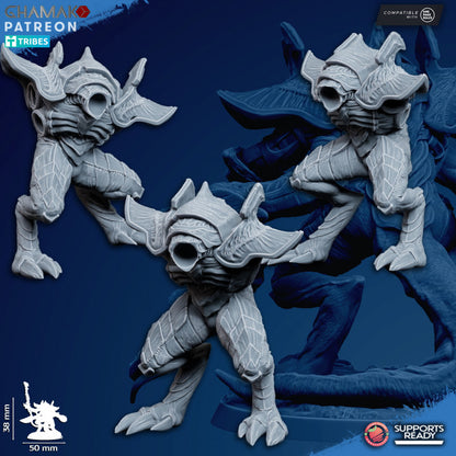 Bio Swarm Guards Melee (3 Units), proxy miniature, squad, 28mm heroic scale unpainted resin, view 10