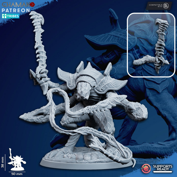 Bio Swarm Guards Melee (3 Units), proxy miniature, squad, 28mm heroic scale unpainted resin, view 3