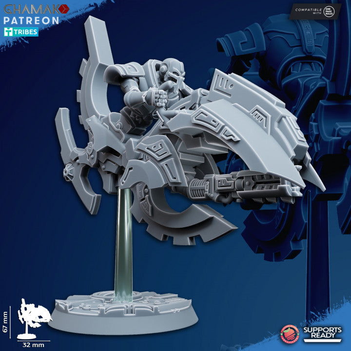 Necro Vault Scythes (3 Units), proxy miniature, squad, 28mm heroic scale unpainted resin, view 3