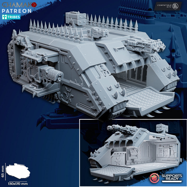 Dark Space Knights Heretic Mbt, proxy miniature, 28mm heroic scale unpainted resin, view 4