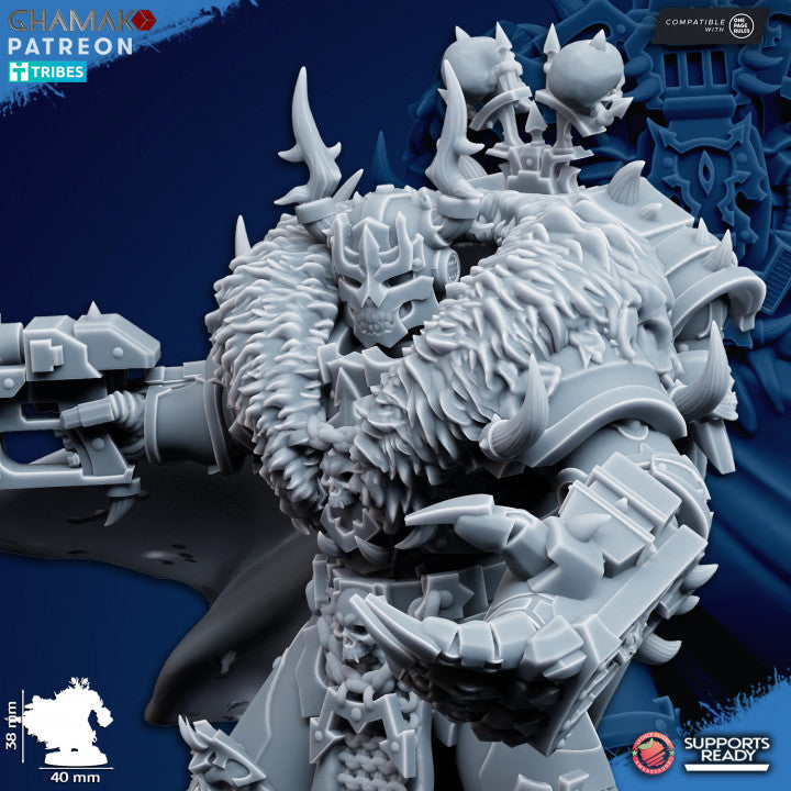 Dark Space Knights Corrupted Lord, proxy miniature, character, 28mm heroic scale unpainted resin, view 4