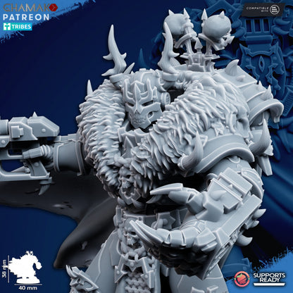 Dark Space Knights Corrupted Lord, proxy miniature, character, 28mm heroic scale unpainted resin, view 4
