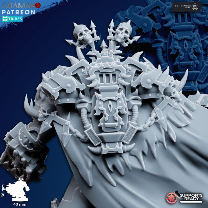 Dark Space Knights Corrupted Lord, proxy miniature, character, 28mm heroic scale unpainted resin, view 5