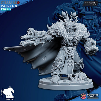 Dark Space Knights Corrupted Lord, proxy miniature, character, 28mm heroic scale unpainted resin