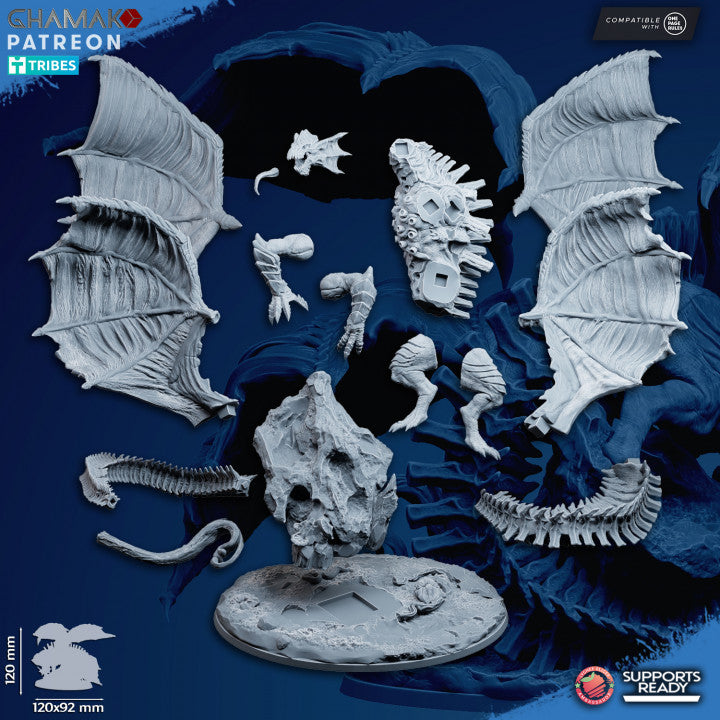 Bio Swarm Harrower, proxy miniature, monster, 28mm heroic scale unpainted resin, view 2