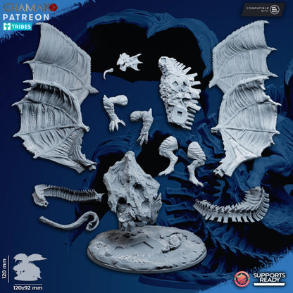 Bio Swarm Harrower, proxy miniature, monster, 28mm heroic scale unpainted resin, view 2