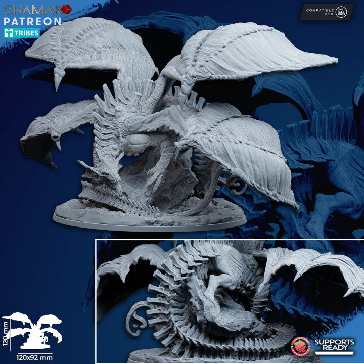 Bio Swarm Harrower, proxy miniature, monster, 28mm heroic scale unpainted resin, view 3