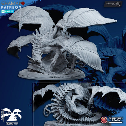Bio Swarm Harrower, proxy miniature, monster, 28mm heroic scale unpainted resin, view 3