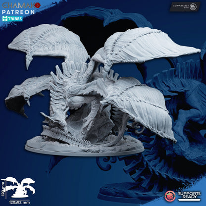 Bio Swarm Harrower, proxy miniature, monster, 28mm heroic scale unpainted resin