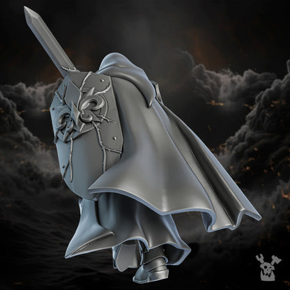 Battle Sisters Thorn Knights, proxy miniature, 28mm heroic scale unpainted resin, view 7