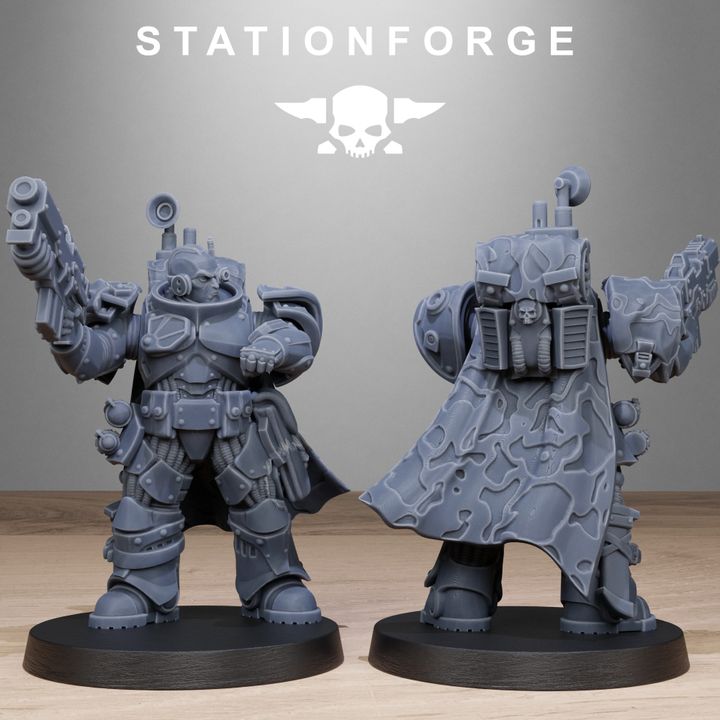 Space Knights Snipers, proxy miniature, scout, 28mm heroic scale unpainted resin, view 7