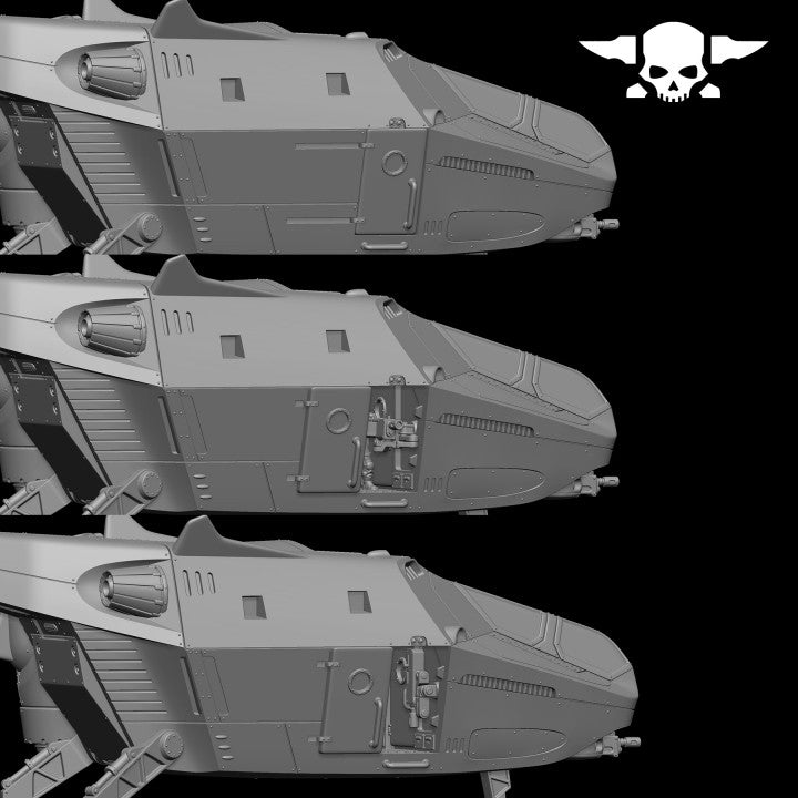Vaskar Dropship, Imperial Army proxy miniature, 28mm heroic scale unpainted resin, view 10