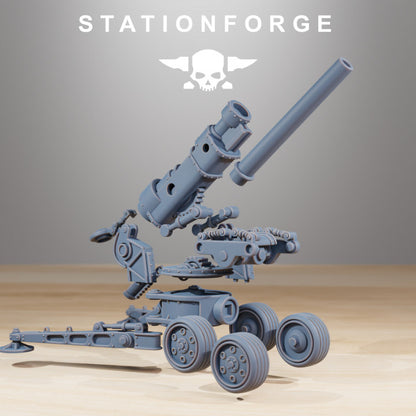 Grim Guard Heavy Artillery, Imperial Army proxy miniature, 28mm heroic scale unpainted resin, view 2