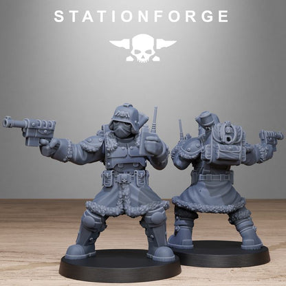 Grim Guard Frostwatch Patrol, Imperial Army proxy miniature, infantry, 28mm heroic scale unpainted resin, view 9