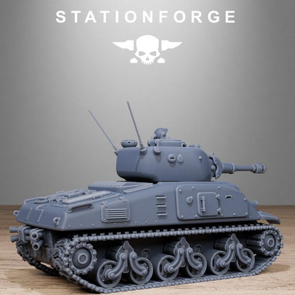 Free Guard Battle Tank, Imperial Army proxy miniature, 28mm heroic scale unpainted resin, view 9