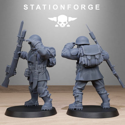 Free Guard Infantry, Imperial Army proxy miniature, 28mm heroic scale unpainted resin, view 9