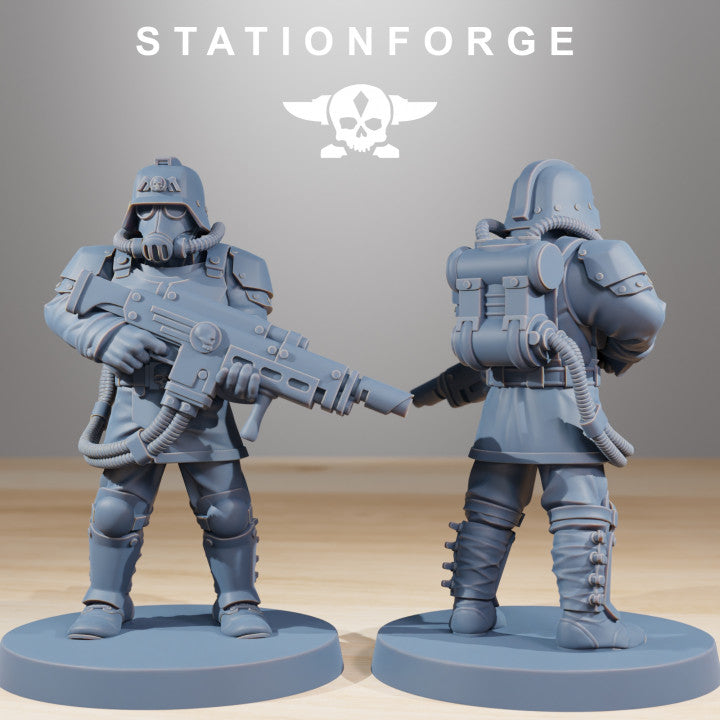 Grim Guard Commandos, Imperial Army proxy miniature, infantry, 28mm heroic scale unpainted resin, view 7