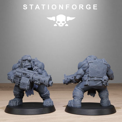 Orks Bros Infantry, proxy miniature, 28mm heroic scale unpainted resin, view 4