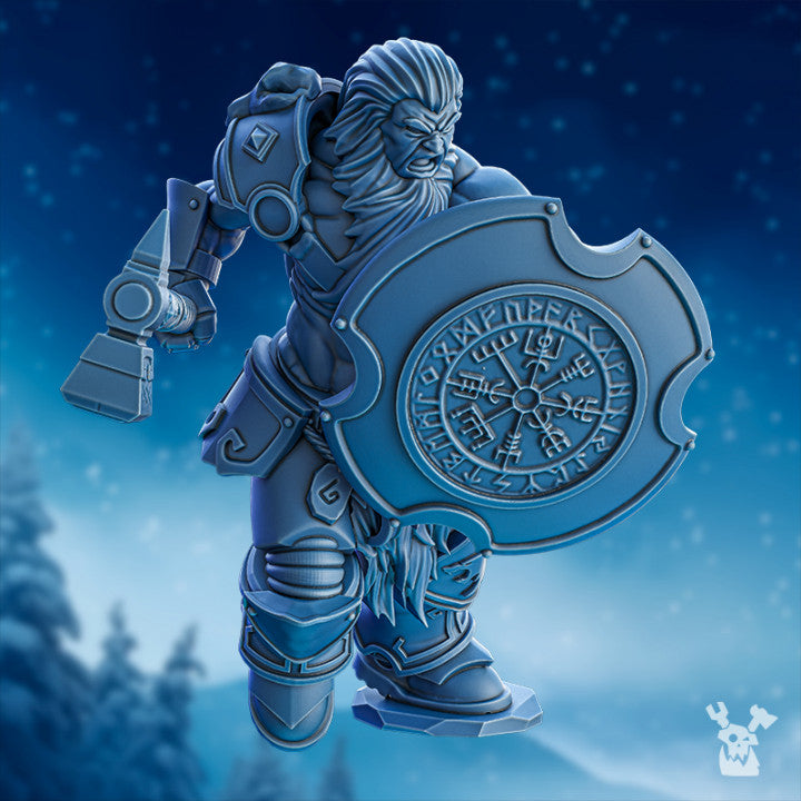 Wolf Knights Berserker Squad, proxy miniature, 28mm heroic scale unpainted resin, view 4