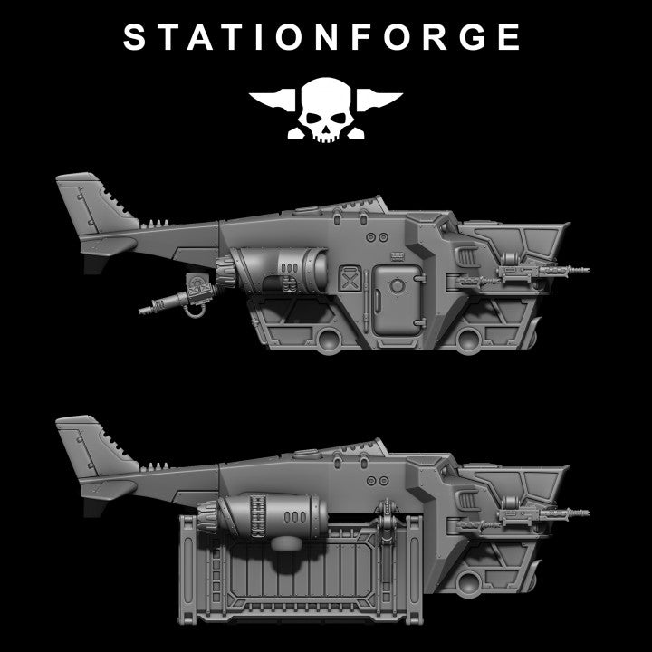 Scavenger Cutlass With Cargo, Tech Priests proxy miniature, 28mm heroic scale unpainted resin, view 10