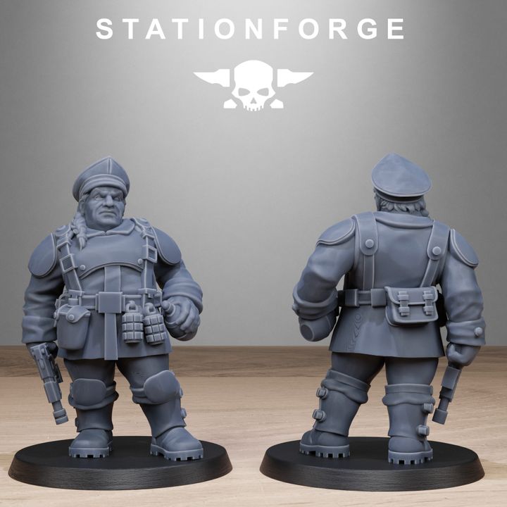Free Guard Mutant Sisters, Imperial Army proxy miniature, infantry, 28mm heroic scale unpainted resin, view 3