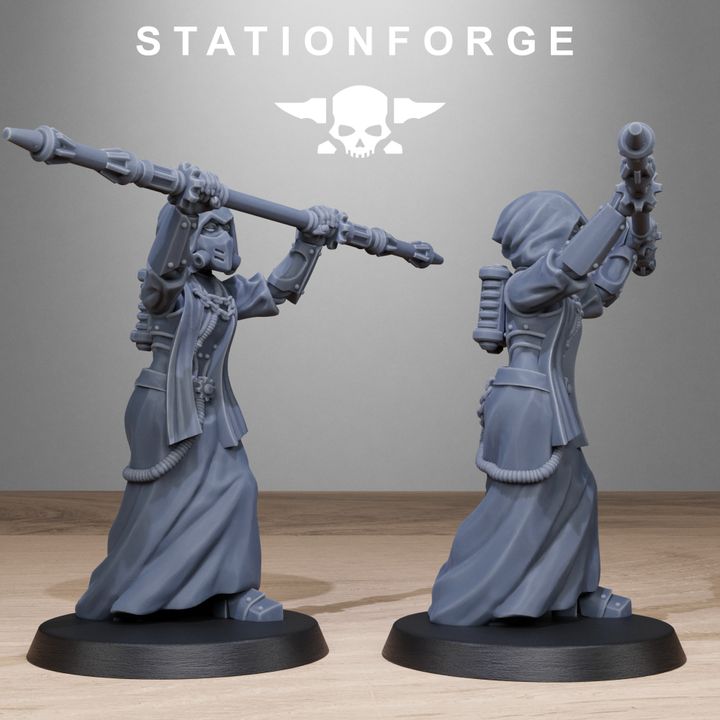 Scavenger Sister Priests, Battle Sisters proxy miniature, character, 28mm heroic scale unpainted resin, view 7