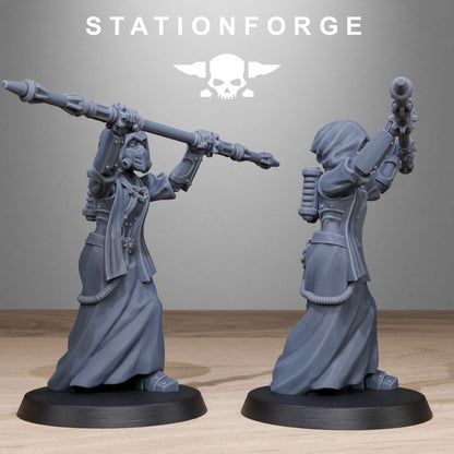Scavenger Sister Priests, Battle Sisters proxy miniature, character, 28mm heroic scale unpainted resin, view 7