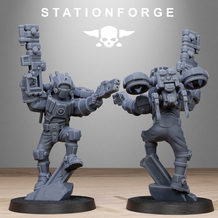 Tuai Skyguards, proxy miniature, 28mm heroic scale unpainted resin, view 8