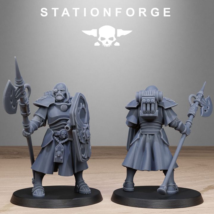 Imperial Army Purifiers, proxy miniature, 28mm heroic scale unpainted resin, view 5