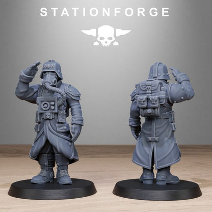 Grim Guard Vigils, Imperial Army proxy miniature, infantry, 28mm heroic scale unpainted resin, view 6