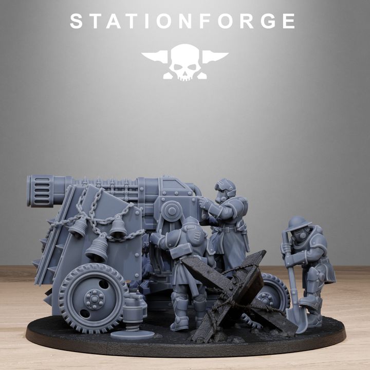 Royal Guard Light Artillery, Imperial Army proxy miniature, 28mm heroic scale unpainted resin, view 5