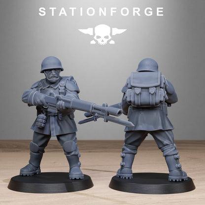 Free Guard Infantry, Imperial Army proxy miniature, 28mm heroic scale unpainted resin, view 8