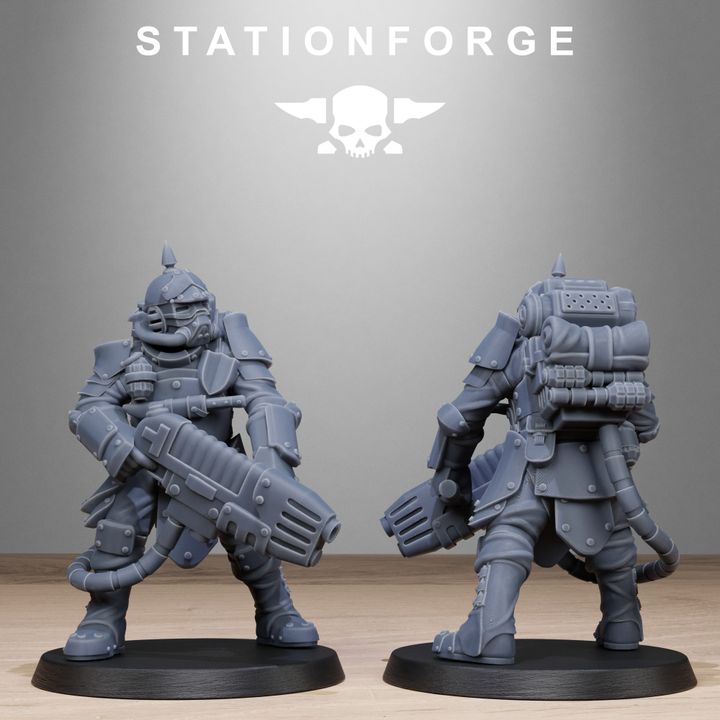 Royal Guard Bastioners, Imperial Army proxy miniature, infantry, 28mm heroic scale unpainted resin, view 3