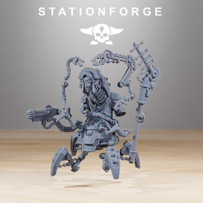 Scavenger Buglator, Tech Priests proxy miniature, 28mm heroic scale unpainted resin, view 3