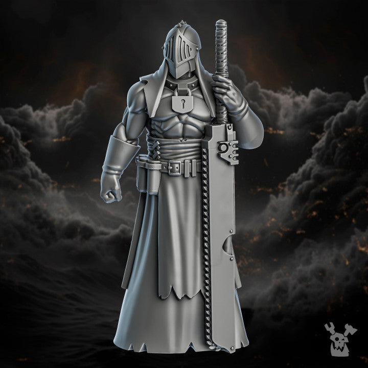Battle Sisters Grimms, proxy miniature, 28mm heroic scale unpainted resin, view 9