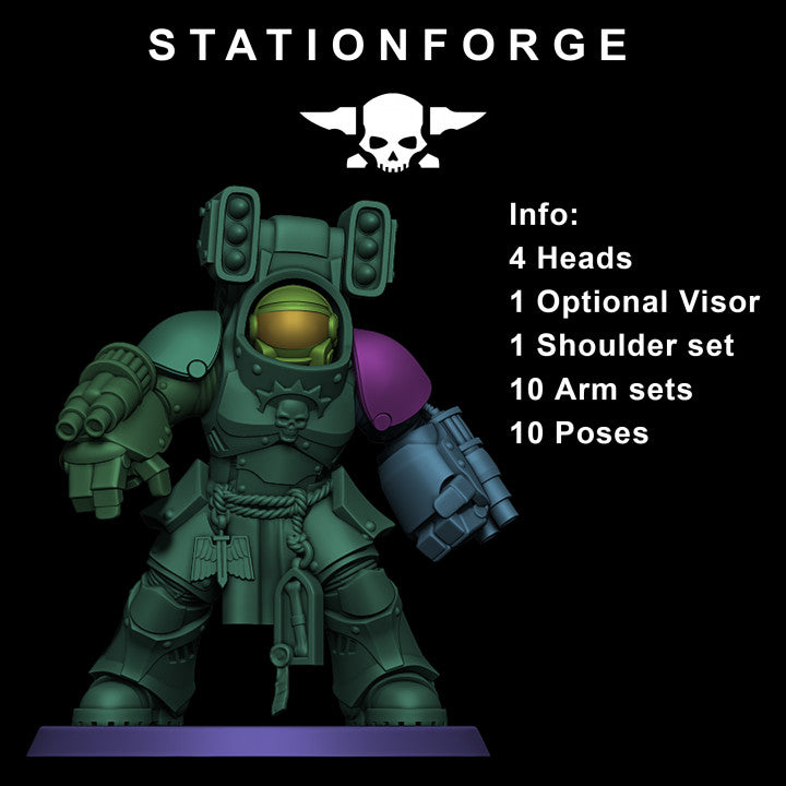 Space Knights Support Vanguard (10 Units), proxy miniature, squad, 28mm heroic scale unpainted resin, view 9