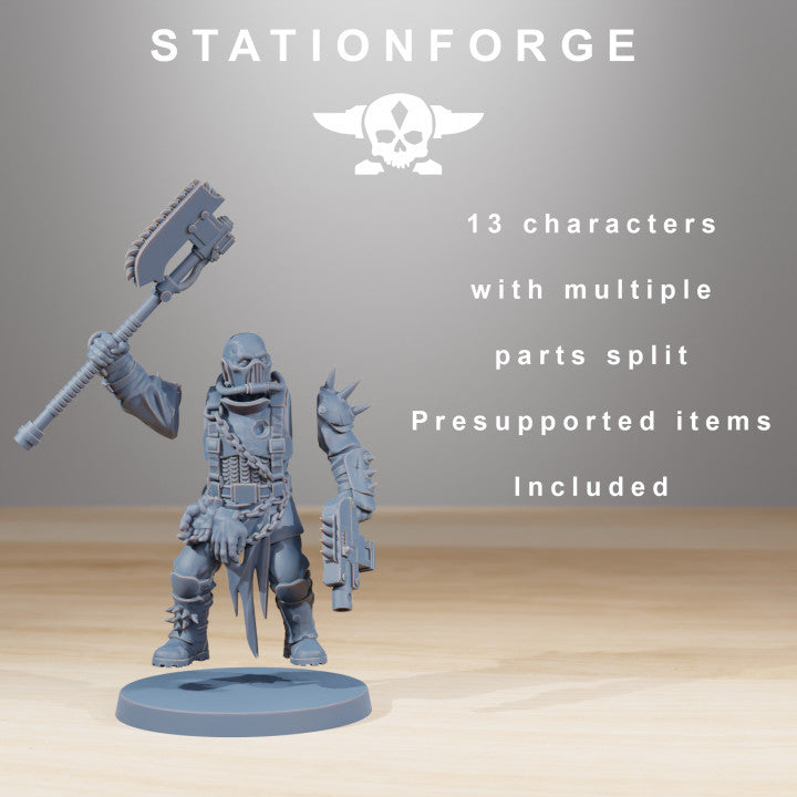 Dark Space Knights Guard The Forsaken (13 Units), proxy miniature, squad, 28mm heroic scale unpainted resin, vi, view 2
