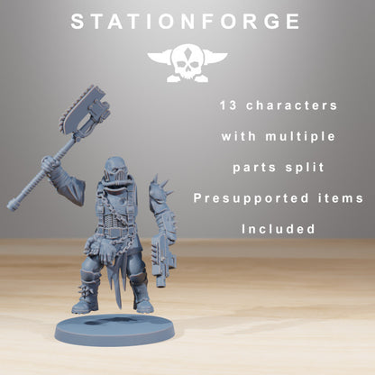 Dark Space Knights Guard The Forsaken (13 Units), proxy miniature, squad, 28mm heroic scale unpainted resin, vi, view 2