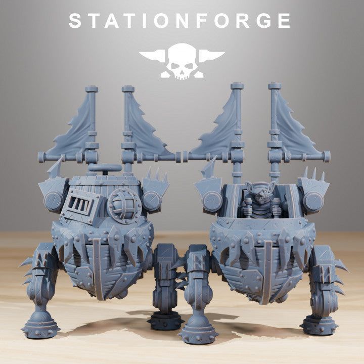 Orks Gobs Pirate Bots (4 Units), proxy miniature, squad, 28mm heroic scale unpainted resin, view 7