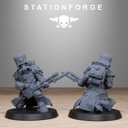 Grim Guard Royals, Imperial Army proxy miniature, infantry, 28mm heroic scale unpainted resin, view 3