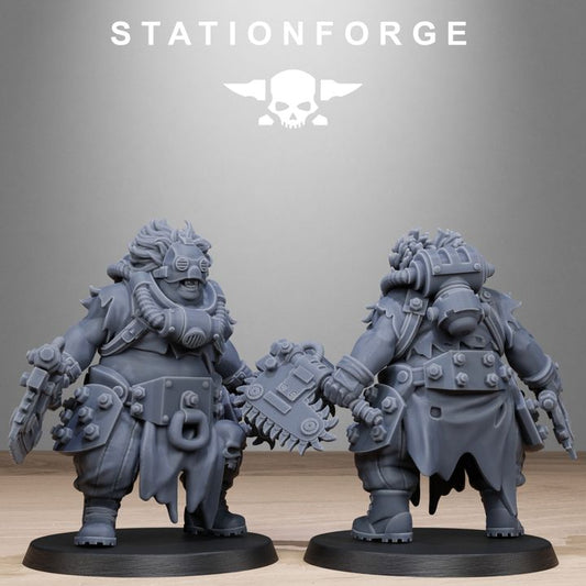 Tech Priests Barbarians, 28mm heroic scale unpainted resin, view 2