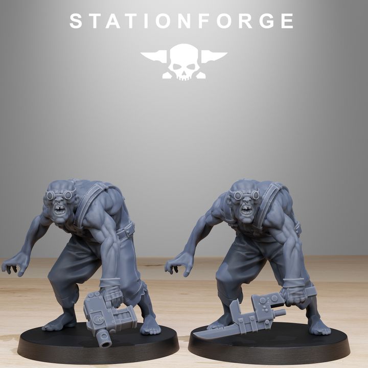 Dark Space Knights Guard Wretched (12 Units), proxy miniature, squad, 28mm heroic scale unpainted resin, view 10