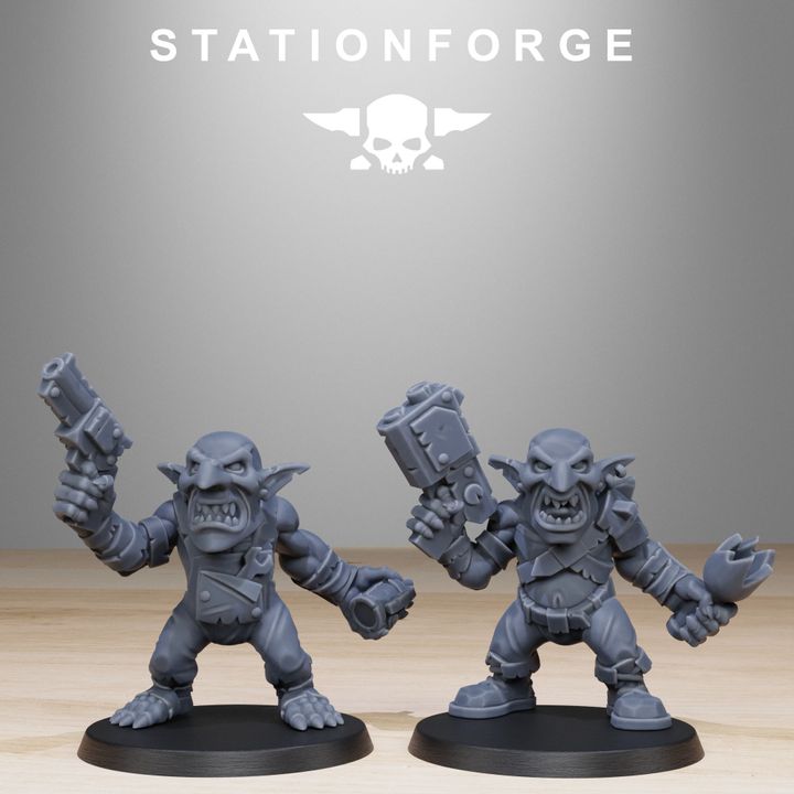 Orks Gobs Infantry Reborn (20 Units), proxy miniature, squad, 28mm heroic scale unpainted resin, view 7